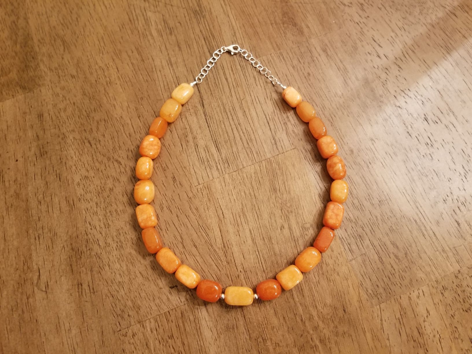 Canvas Style Orange Demi Raffia Bead Statement Necklace In Orange | Verishop